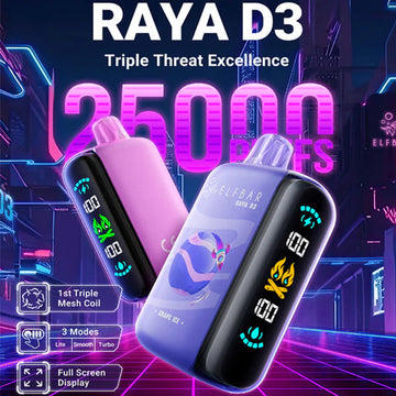 ELF BAR RAYA D3 ( 25000 PUFFS ) DISPOSABLE VAPE – 5%( 50MG )